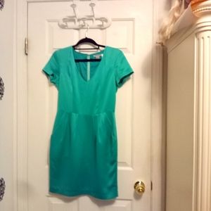 Light Teal Short Sleeve Dress with Pockets